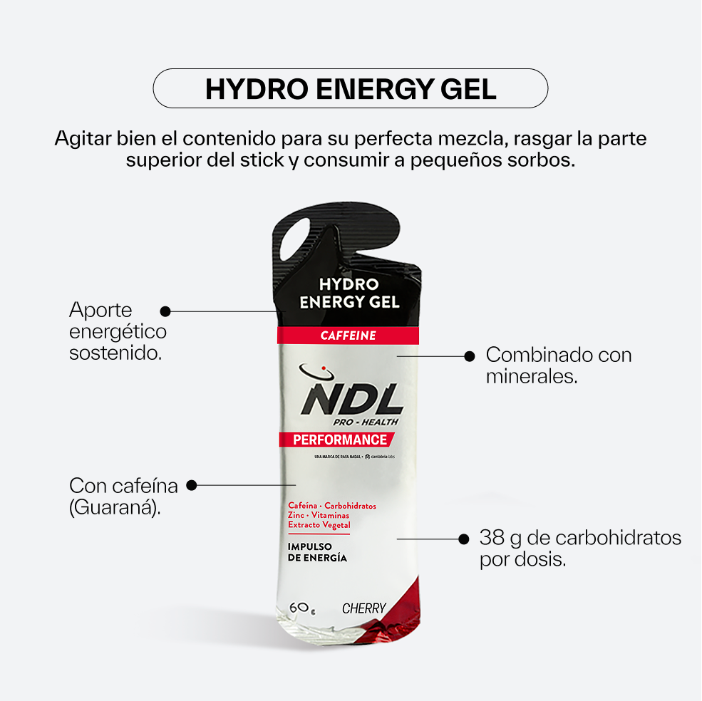 Gel Energético con Cafeína Sabor Cherry