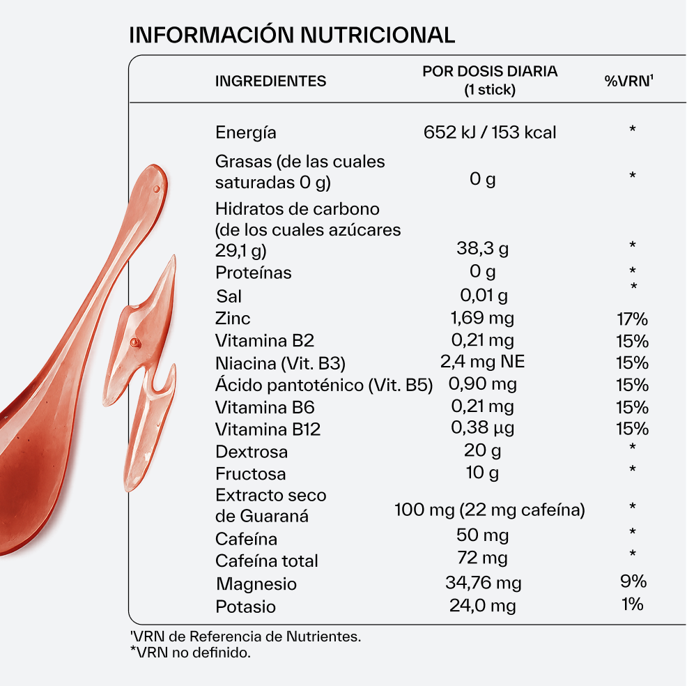 Gel Energético con Cafeína Sabor Cola