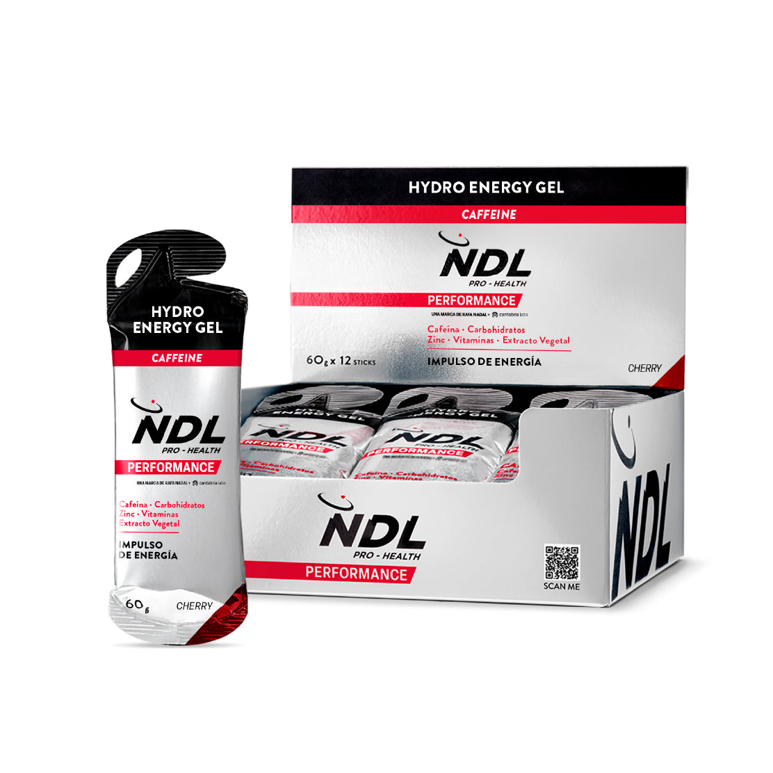 Gel Energético con Cafeína Sabor Cherry