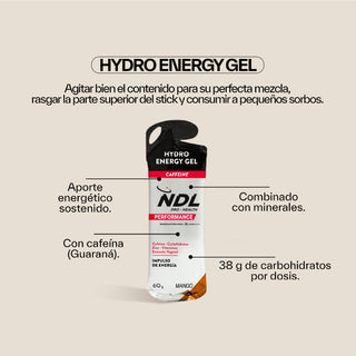 Gel Energético con Cafeína Sabor Mango